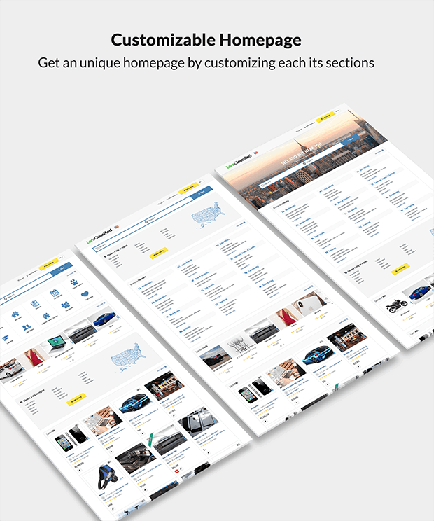 Customizable Classified Website