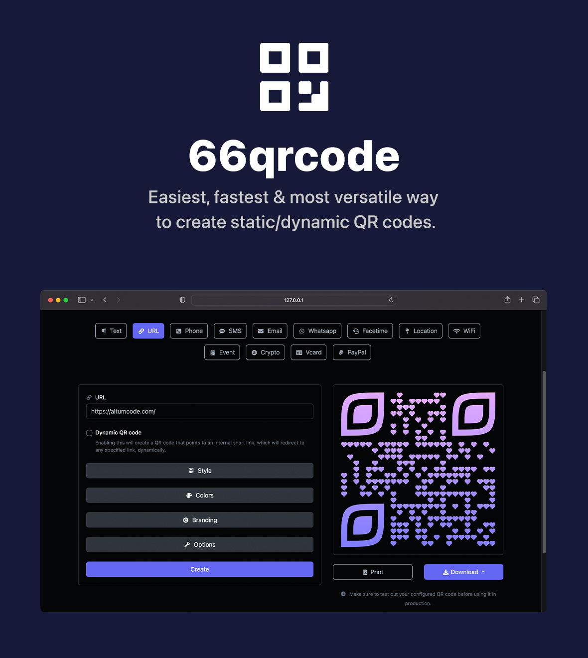 66qrcode - QR Codes & Barcodes Generator & URL Shortener (SAAS) - 3