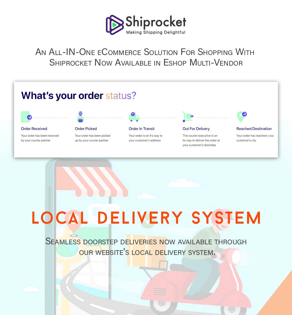 Local & Shiprocket Shipping method - eShop website Multi vendor ecommerce marketplace / CMS