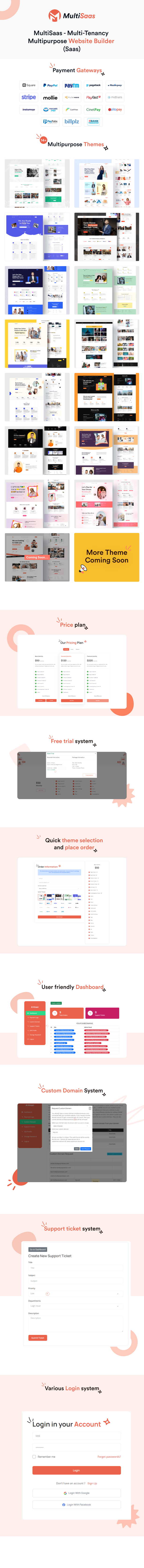 MultiSaas - Multi-Tenancy Multipurpose Website Builder (Saas)