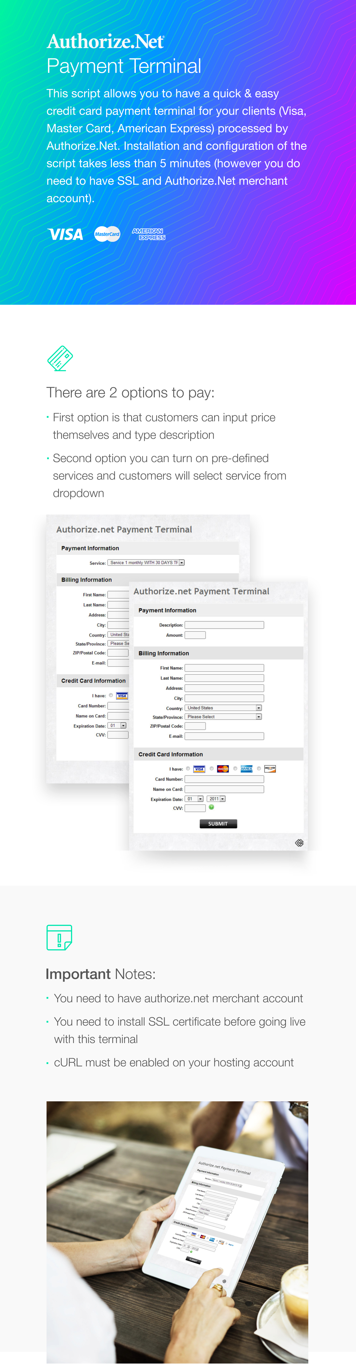 Authorize.net Payment Terminal - 1