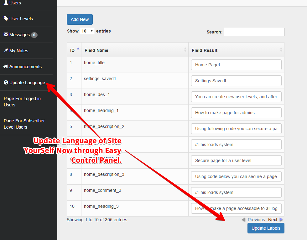 PHP Login & User Management with message center - 1