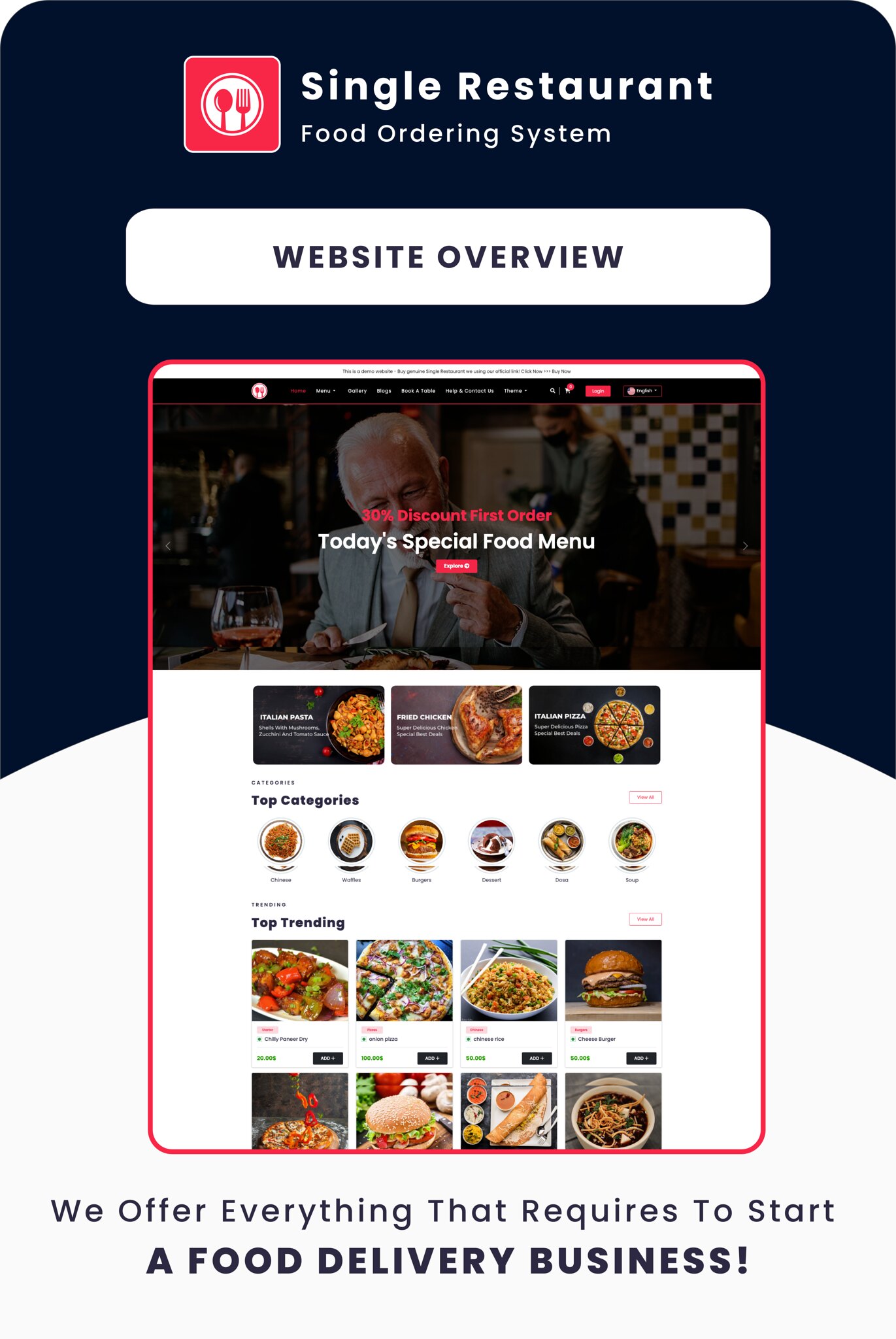 Single Restaurant - Laravel Website & Admin Panel - 4