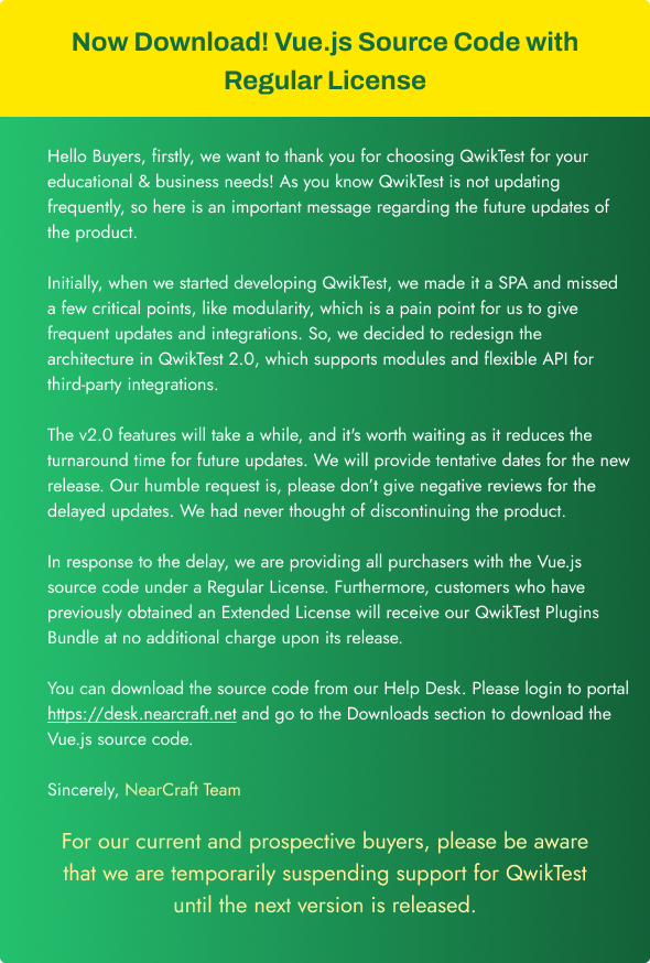 Important Note to Buyers