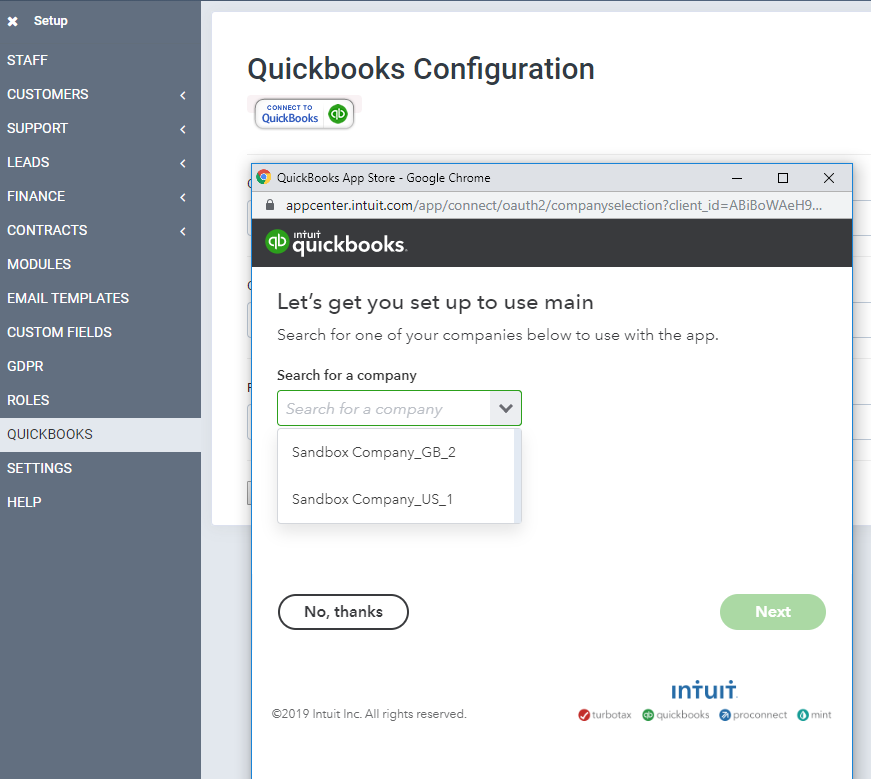 QuickBooks module for Perfex CRM - Synchronize Invoices, Payments and Expenses - 2