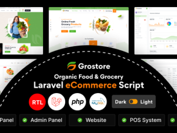 GroStore Food and Grocery Laravel eCommerce with Admin Dashboard